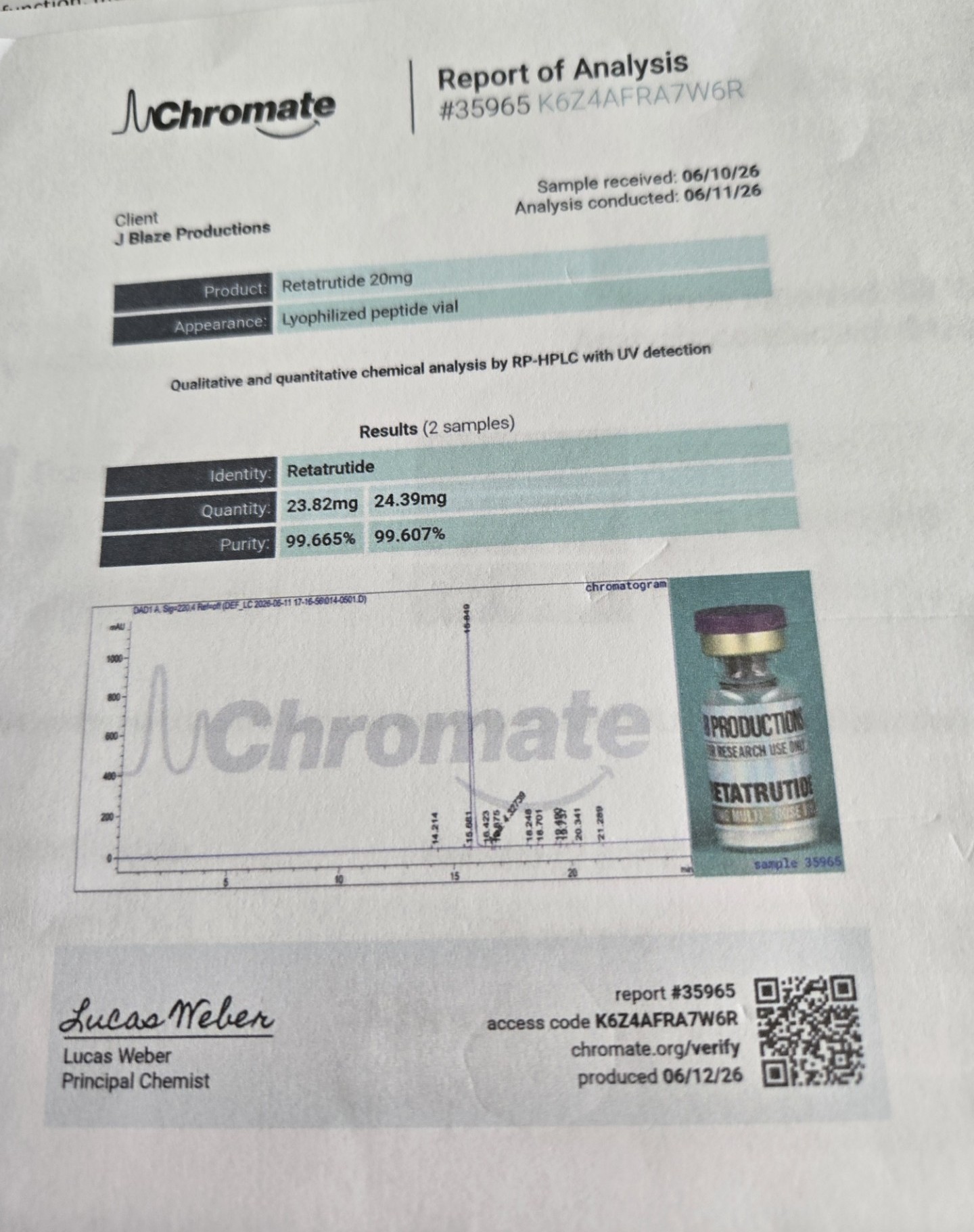 Reta 20mg CoA Page 1