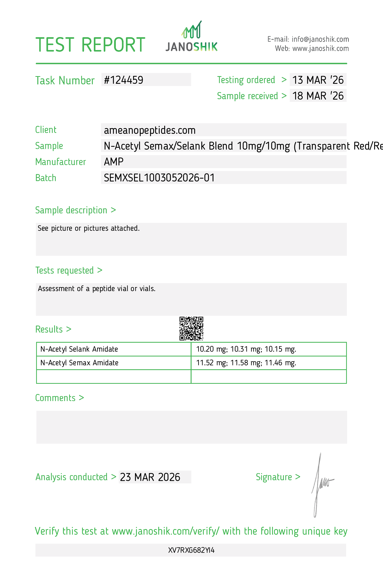 Semax/Selank CoA Page 1
